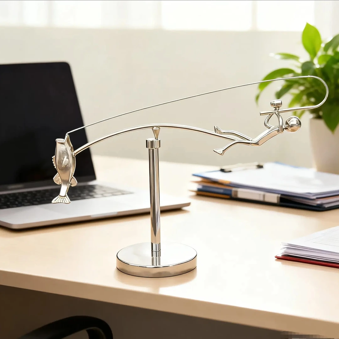 钓鱼佬手工造创意不倒翁钓鱼平衡摆件钓鱼人的玩具钓鱼佬专属乐趣