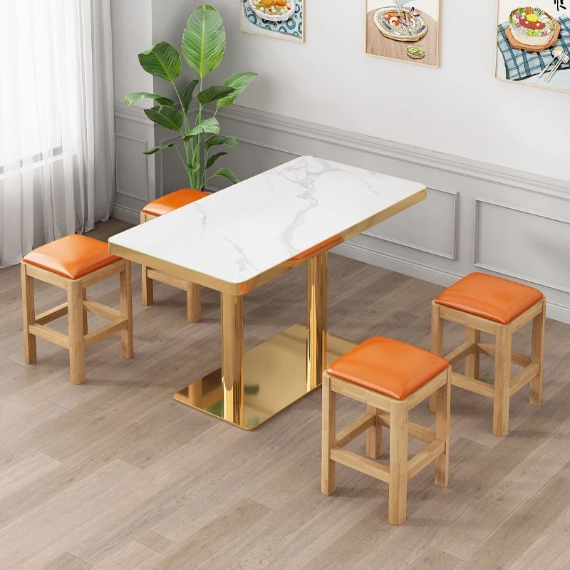 实木岩板商用桌椅咖啡奶茶简约麻辣烫小吃店餐桌饭店餐饮店餐桌椅