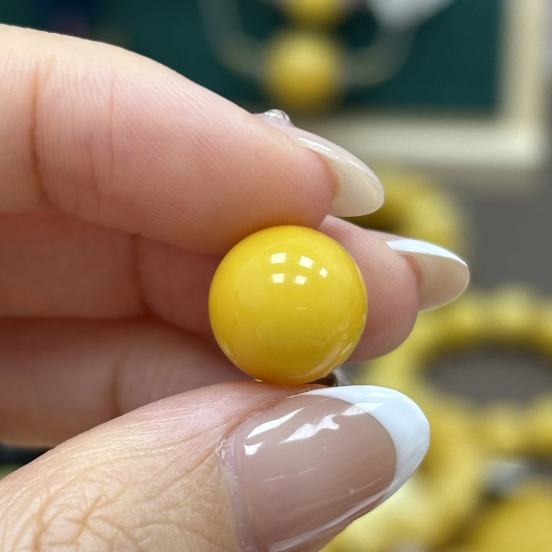 11.9mm 小妖珠宝天然原矿琥珀蜜蜡