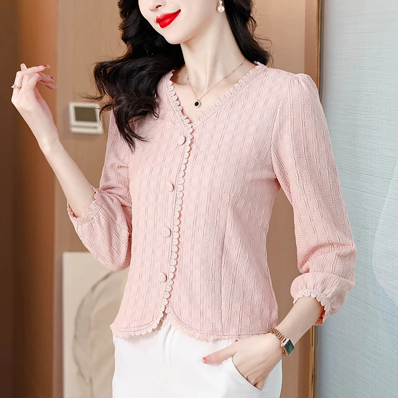 长袖衬衫女款2025年新款春装超好看短款洋气卡腰小衫独特漂亮上衣