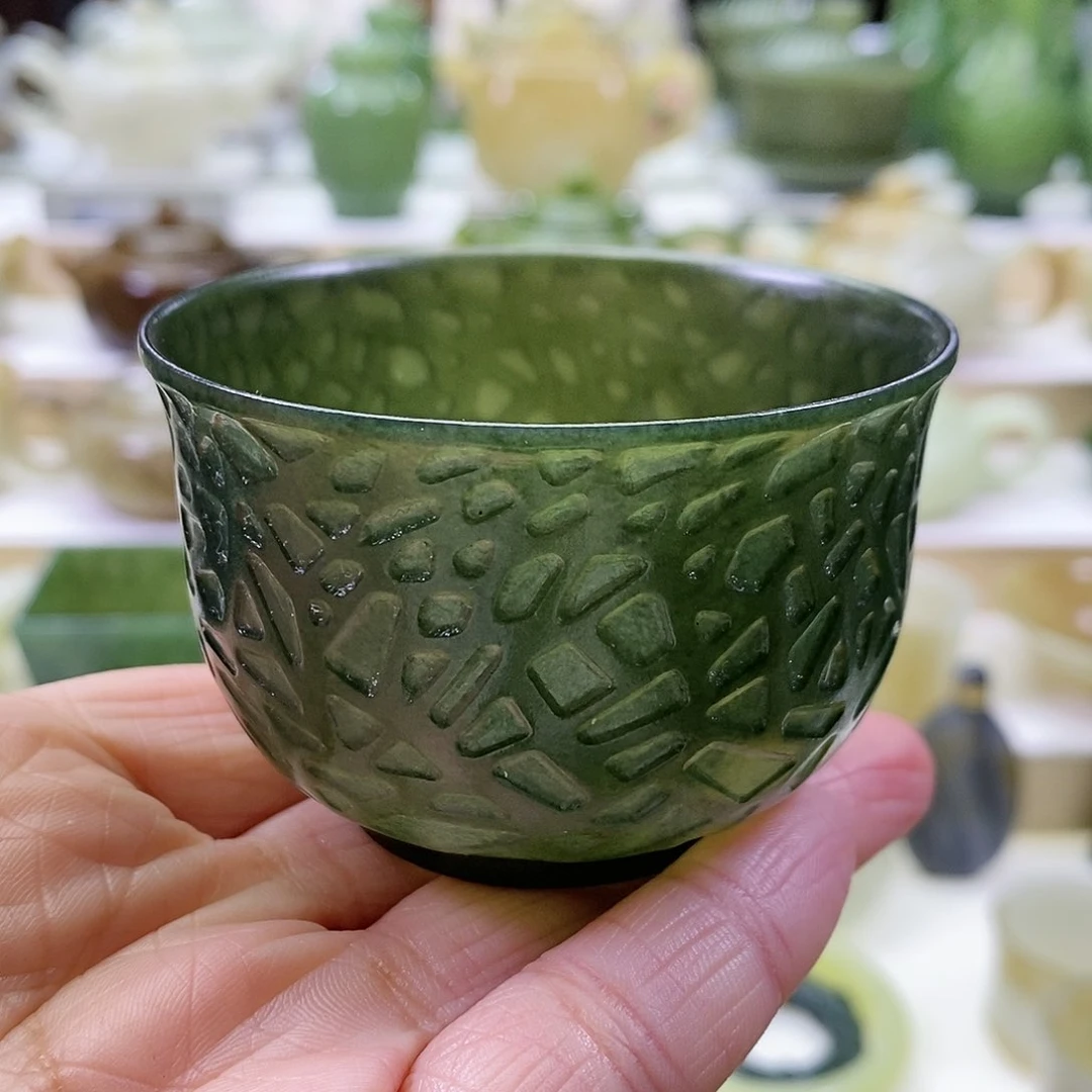 和田玉茶杯未镶嵌