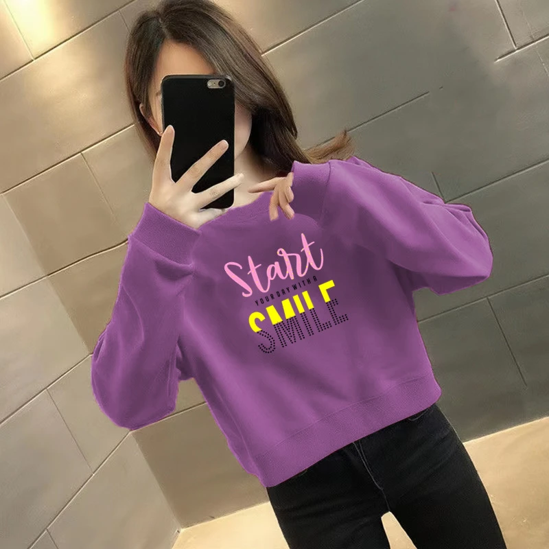 短款卫衣女秋冬季薄款上衣服宽松显瘦休闲百搭时尚潮流款