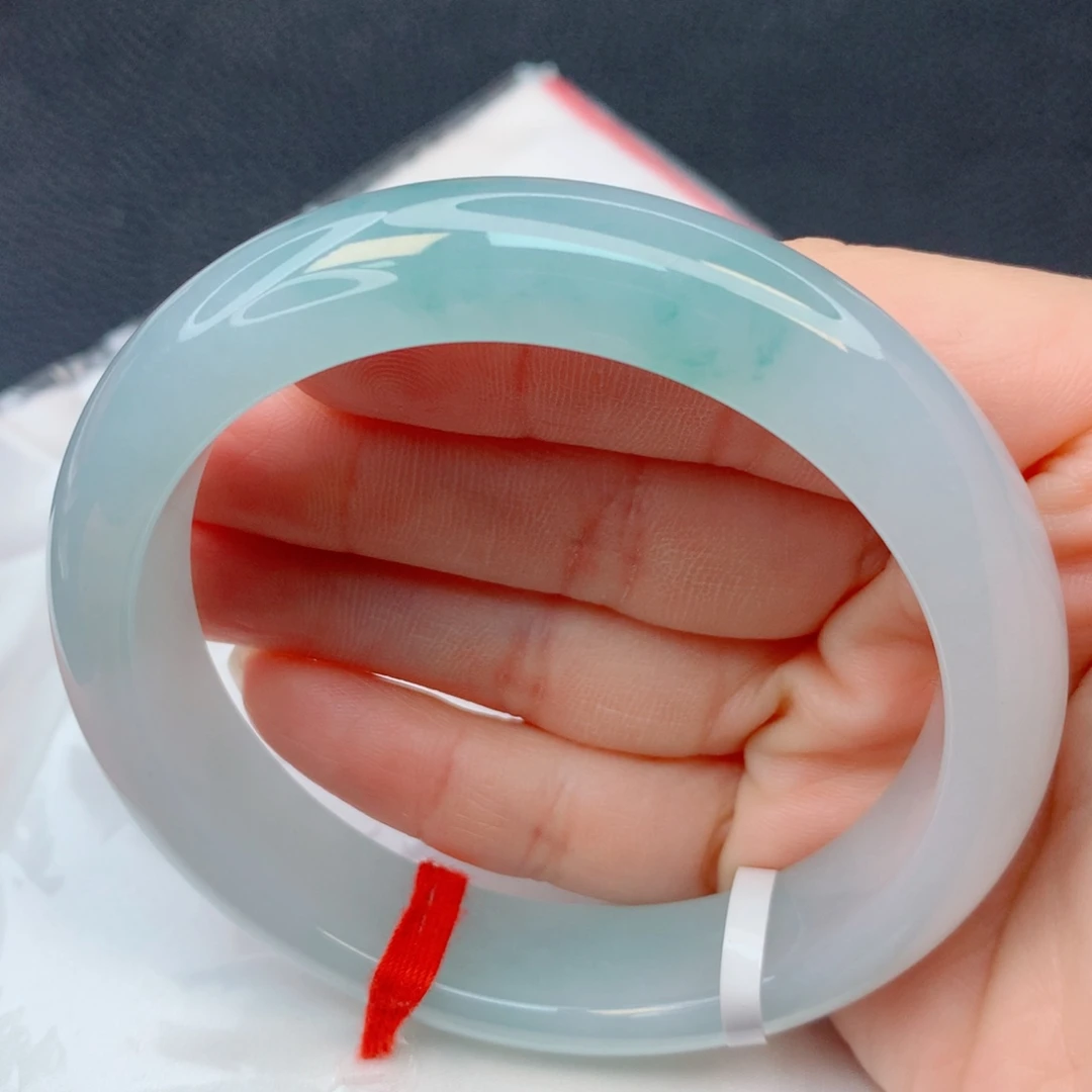 一***光翡翠未镶嵌手镯57-58冰种起胶光飘花