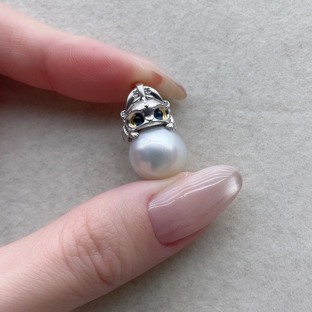 吊坠42银S925镶嵌海水珍珠