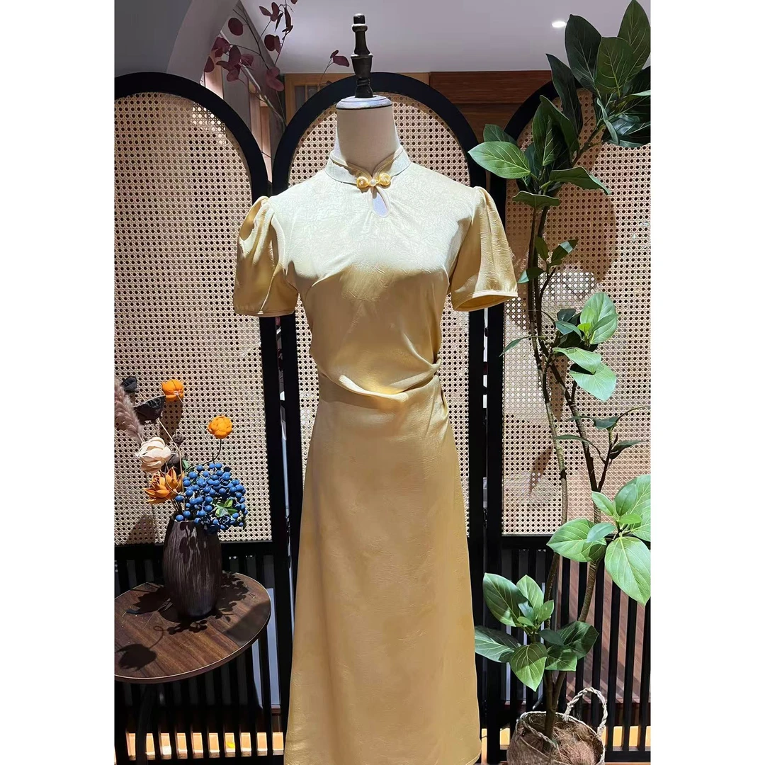戚薇原创【金玉良缘】长118左右新款新中式国风旗袍