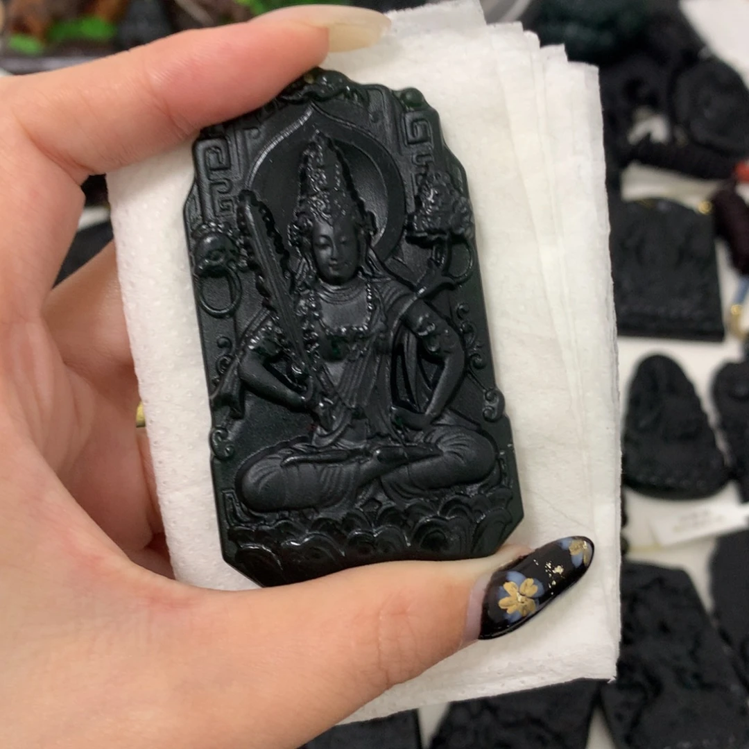 米***光天然缅甸a货钢琴黑挂件
