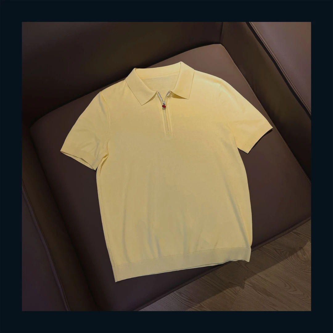 Zephyr Youth夏季男士时尚针织轻奢百搭休闲翻领polo短袖25W7952