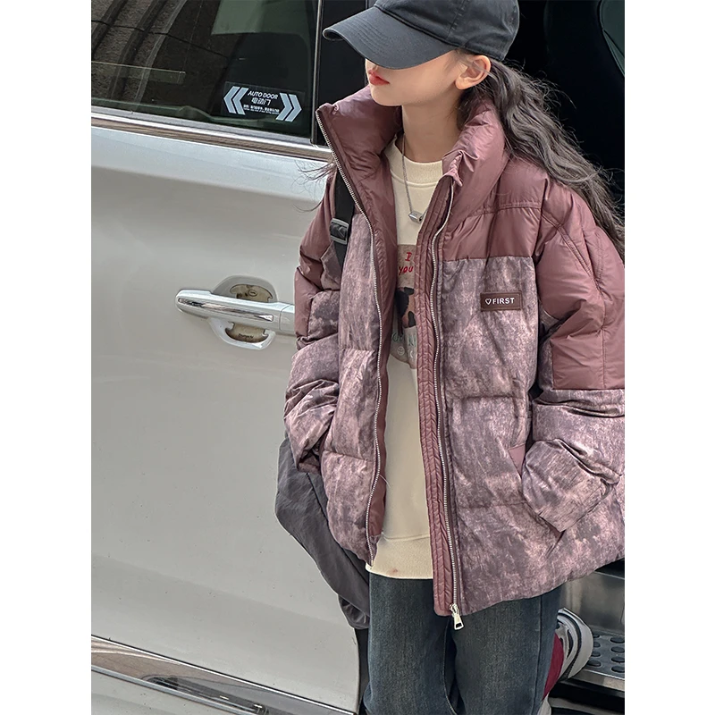K27351孙小美做旧脏染女童羽绒服秋冬装大童加厚保暖
