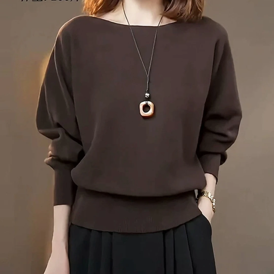 拉夏贝尔2025秋洋气气质新款纯色净版上衣女款宽松通勤时尚T恤