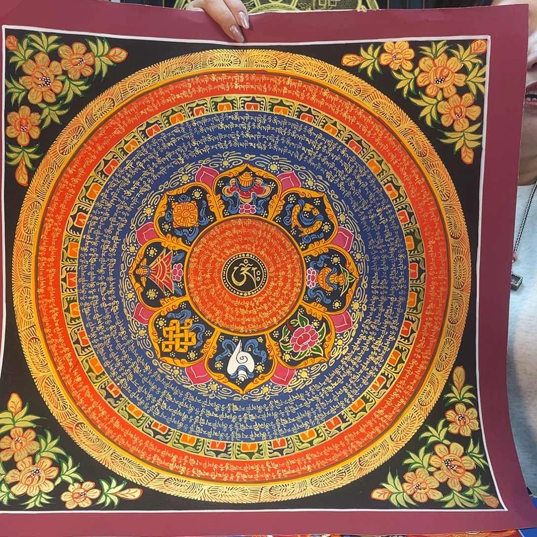 卷轴画50厘米六字真言