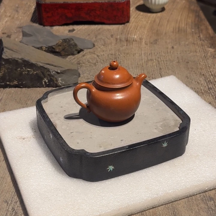 紫砂茶盘大漆壶承18×18×3.5