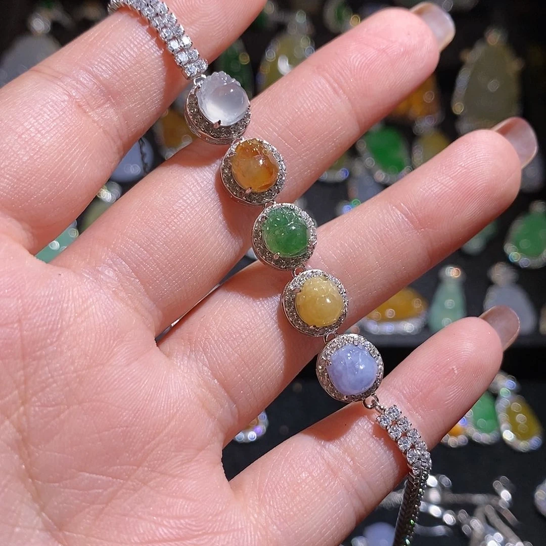 颈饰银S925镶嵌翡翠?****a天然翡翠