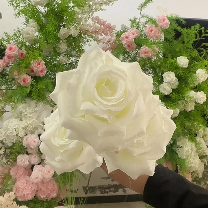 白玫瑰 仿真花 50支