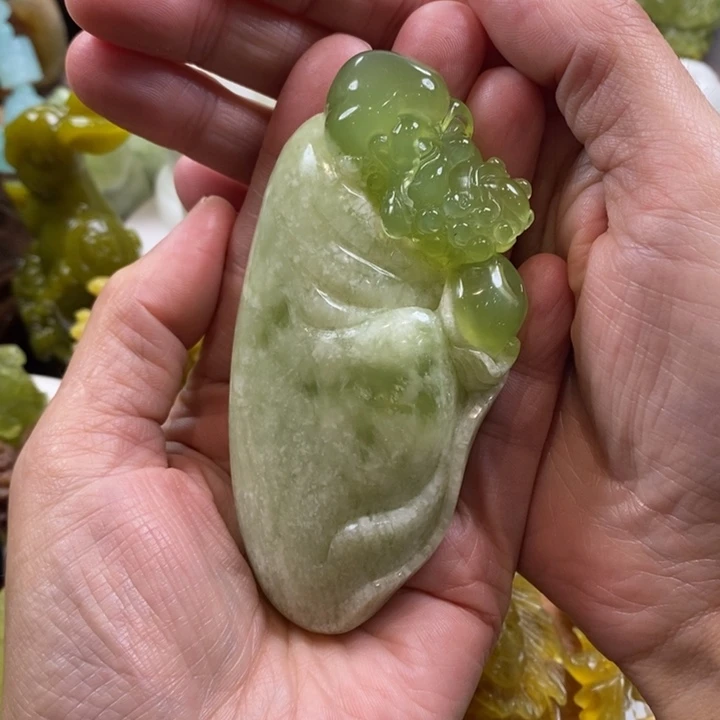 蛇纹石玉未镶嵌手把