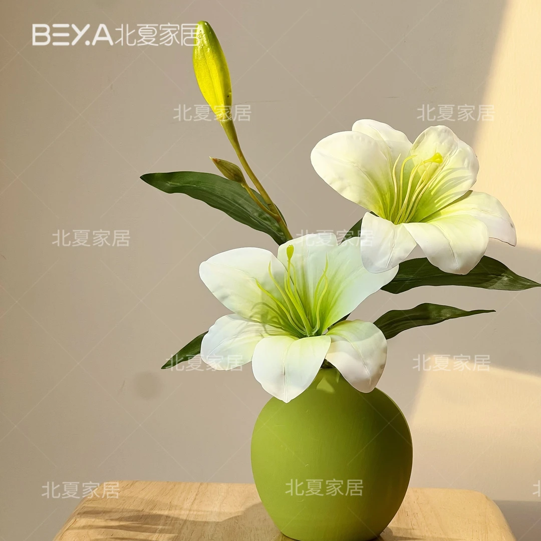 仿真百合花假花客厅家居装饰花餐桌花艺共茶几摆设家居摆件