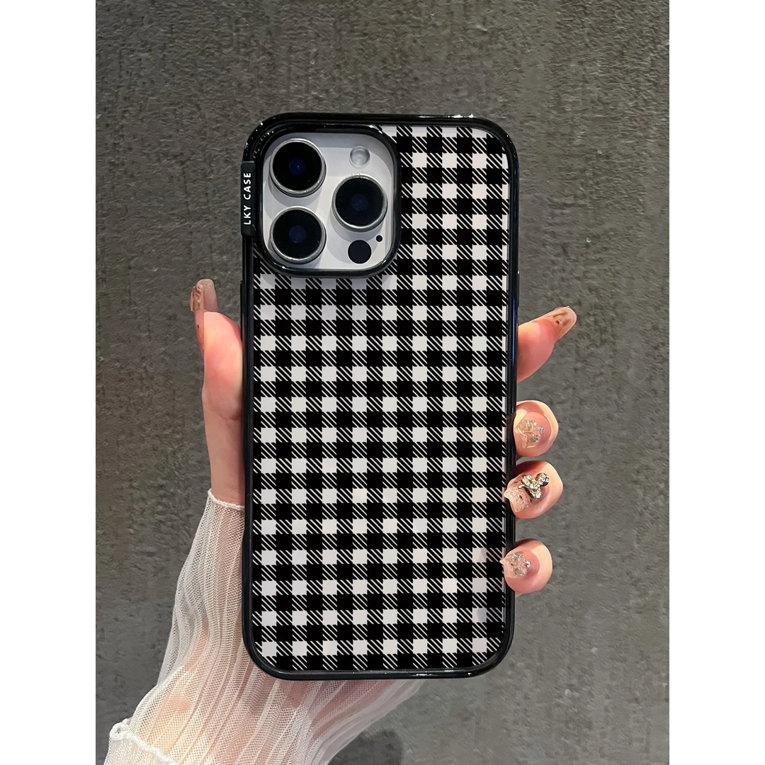 【黑白格子】适用苹果16/17promax手机壳iPhone17pro防摔14/5超薄壳