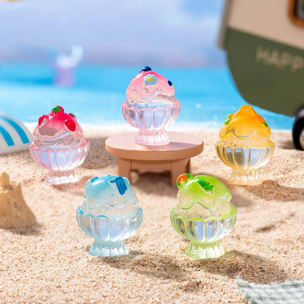 （九宫格 对对碰) 创意夏日水果冰沙diy萌粒摆件饰品