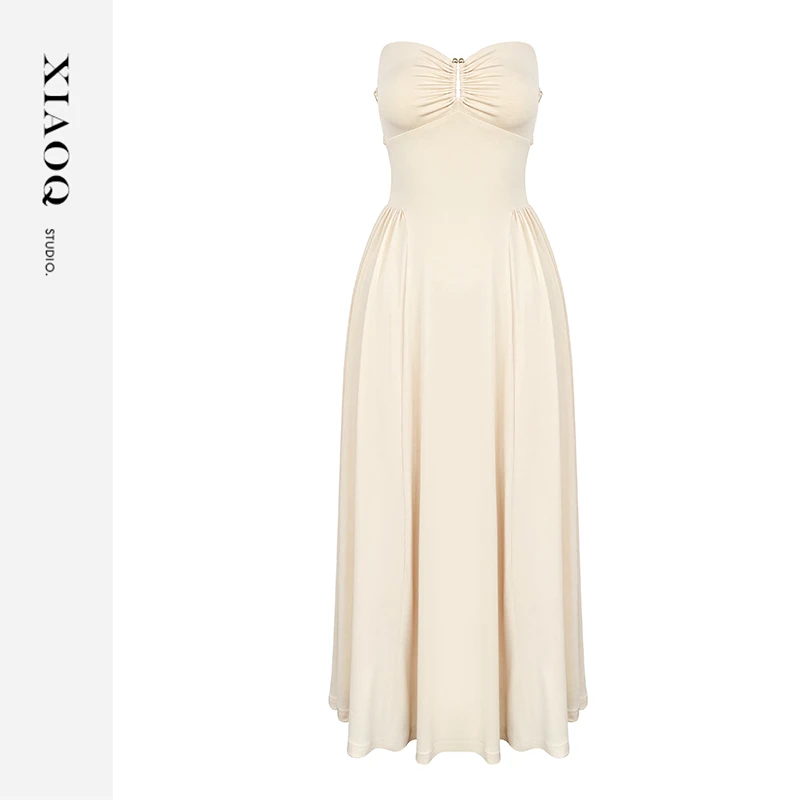 【小Q家】36548纯欲风收腰A摆连衣裙