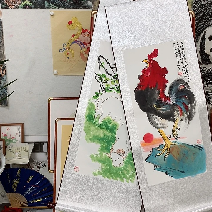 国画星**步公鸡三羊11111111