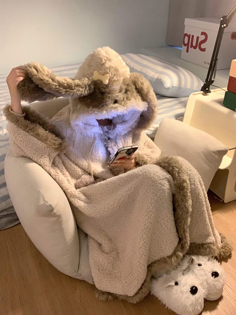 【DMXJ大梦想家】卡通甜美可爱珊瑚绒睡袍女秋冬新款加厚保暖家居服