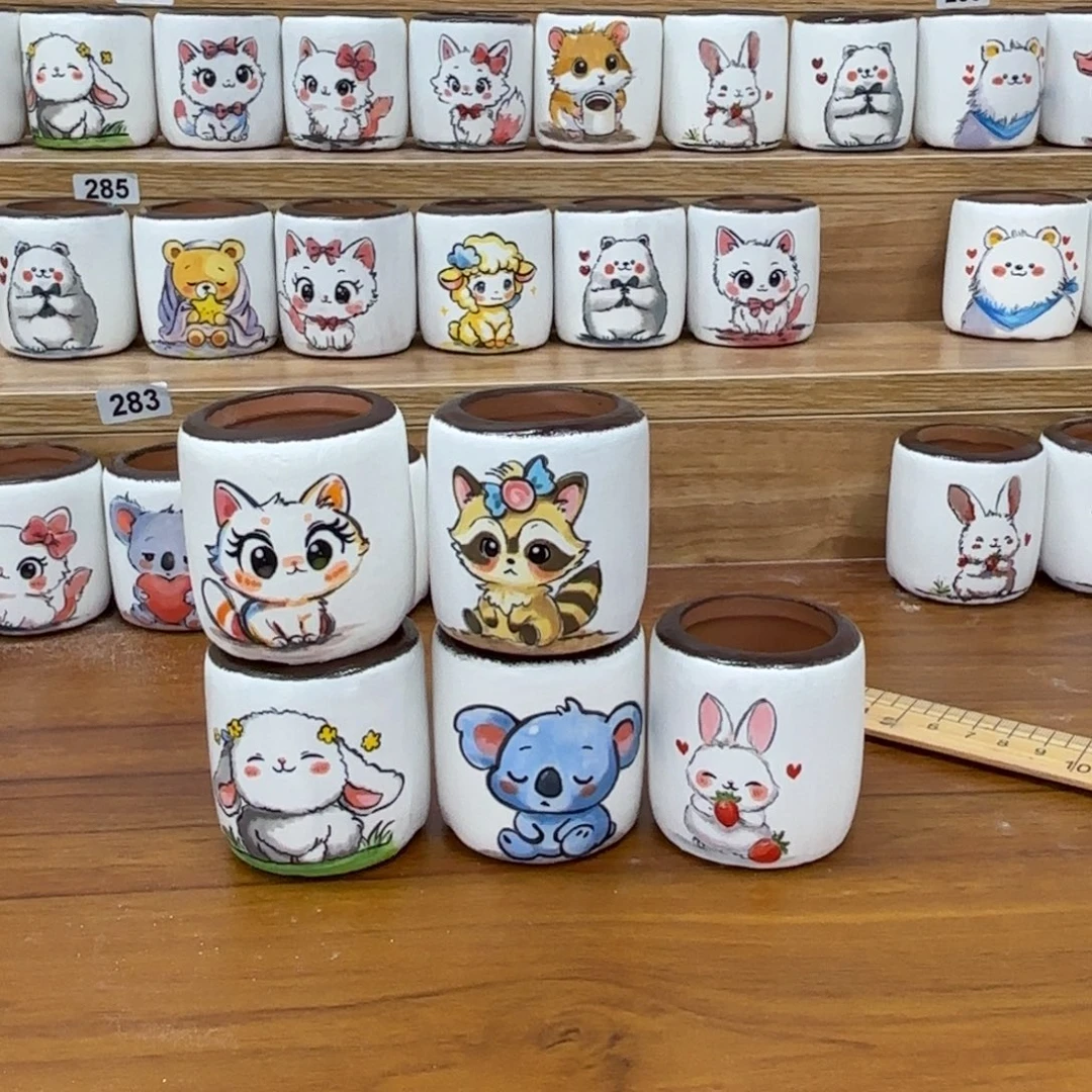 翘***龙12345566788手绘花盆