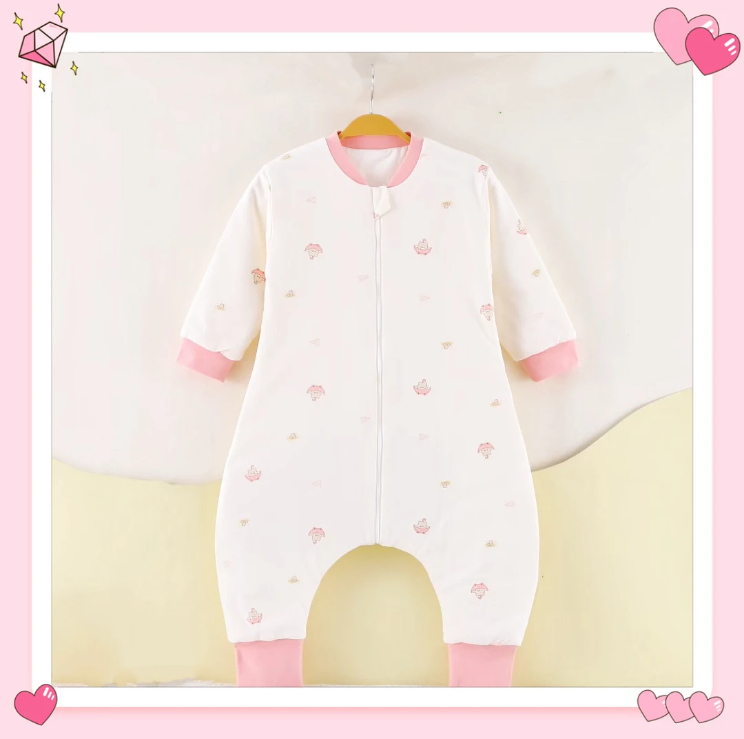 婴幼儿宝宝纯棉薄棉40克三拉链分腿睡袋神器婴儿睡袋