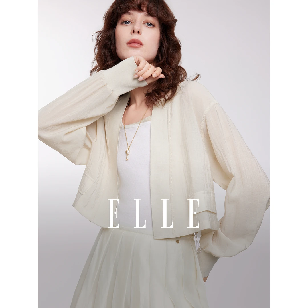 ELLE法式设计感休闲短外套罩衫女2025夏季新款EA40370