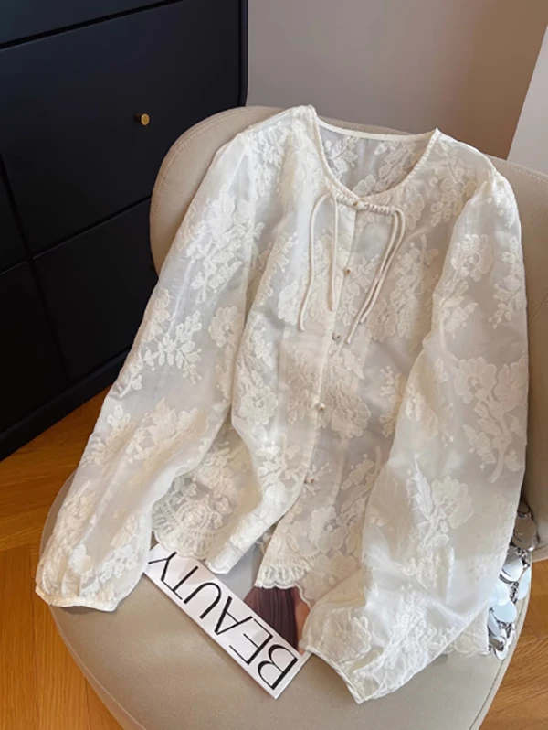 知画-国风设计感衬衫2025早春新款独特别致漂亮小衫气质衬衣2625