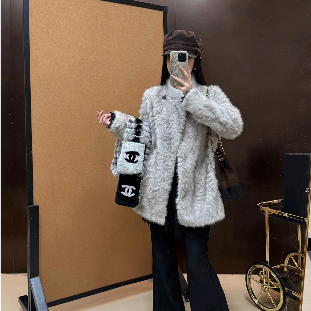 欧货冬季新款高级感立领毛毛外套休闲百搭气质轻奢复古小众名媛风