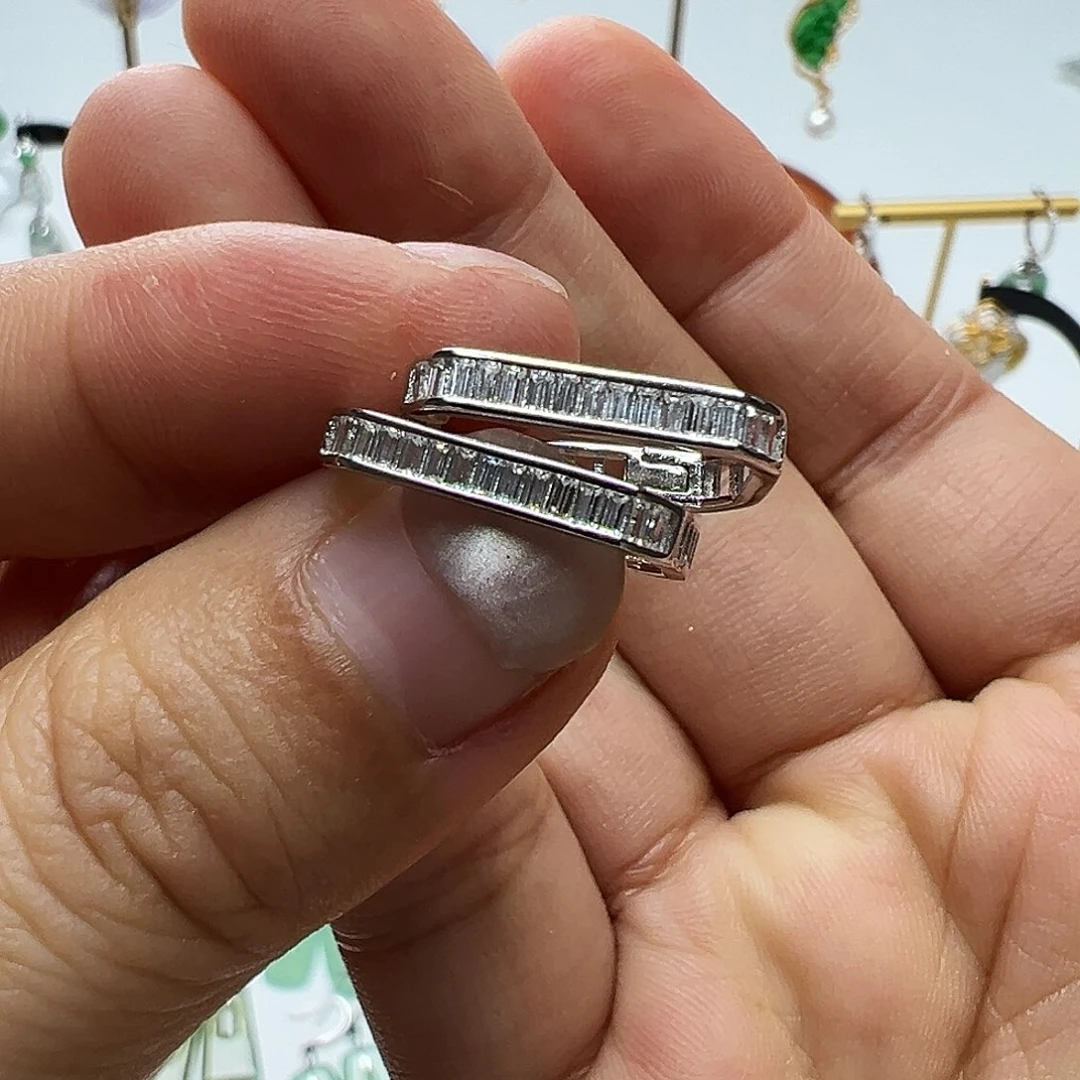 翡翠银S925镶嵌耳饰耳包