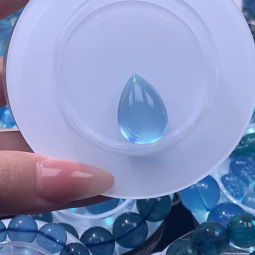未镶嵌手串水晶海蓝宝水滴200元叠拍2件 打孔不退换