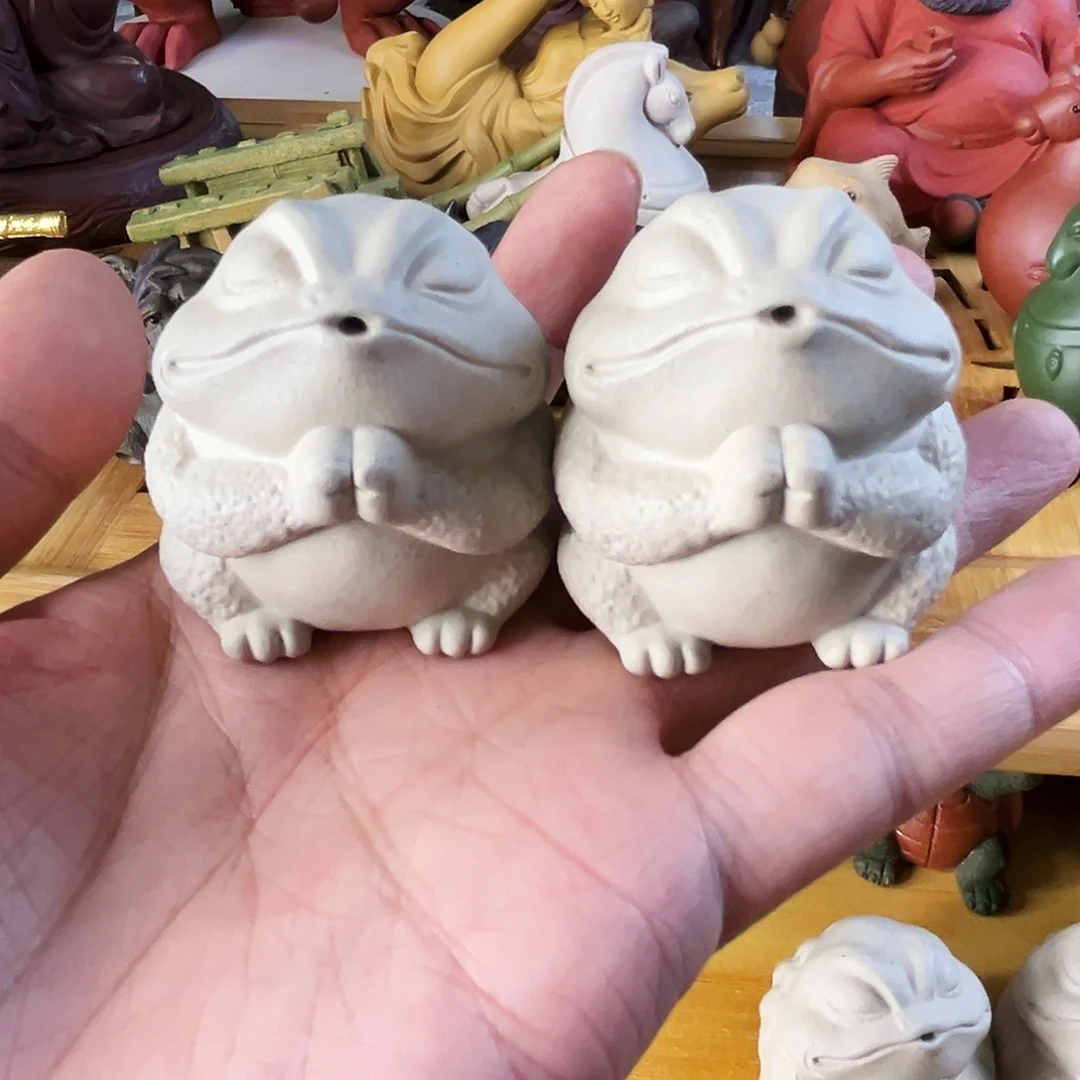 紫砂茶杯小蟾仙茶宠1对