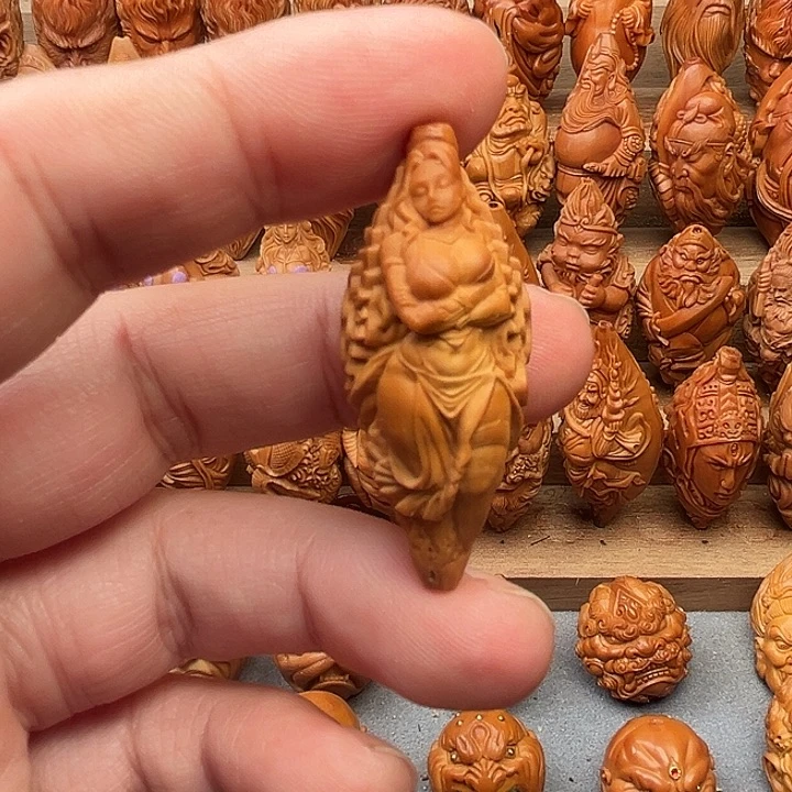 橄榄核吊坠19骷髅美女