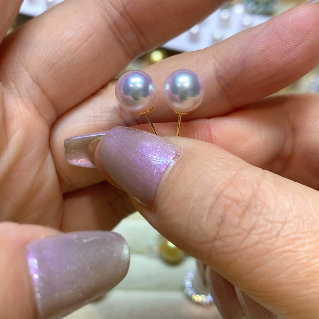 海水珍珠耳饰18K金镶嵌