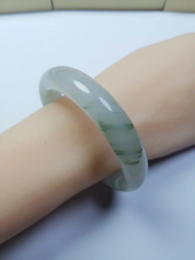 66号m-56-57圈口-精品高货-漂亮-漂亮-天山翠雪翠-天然玉石