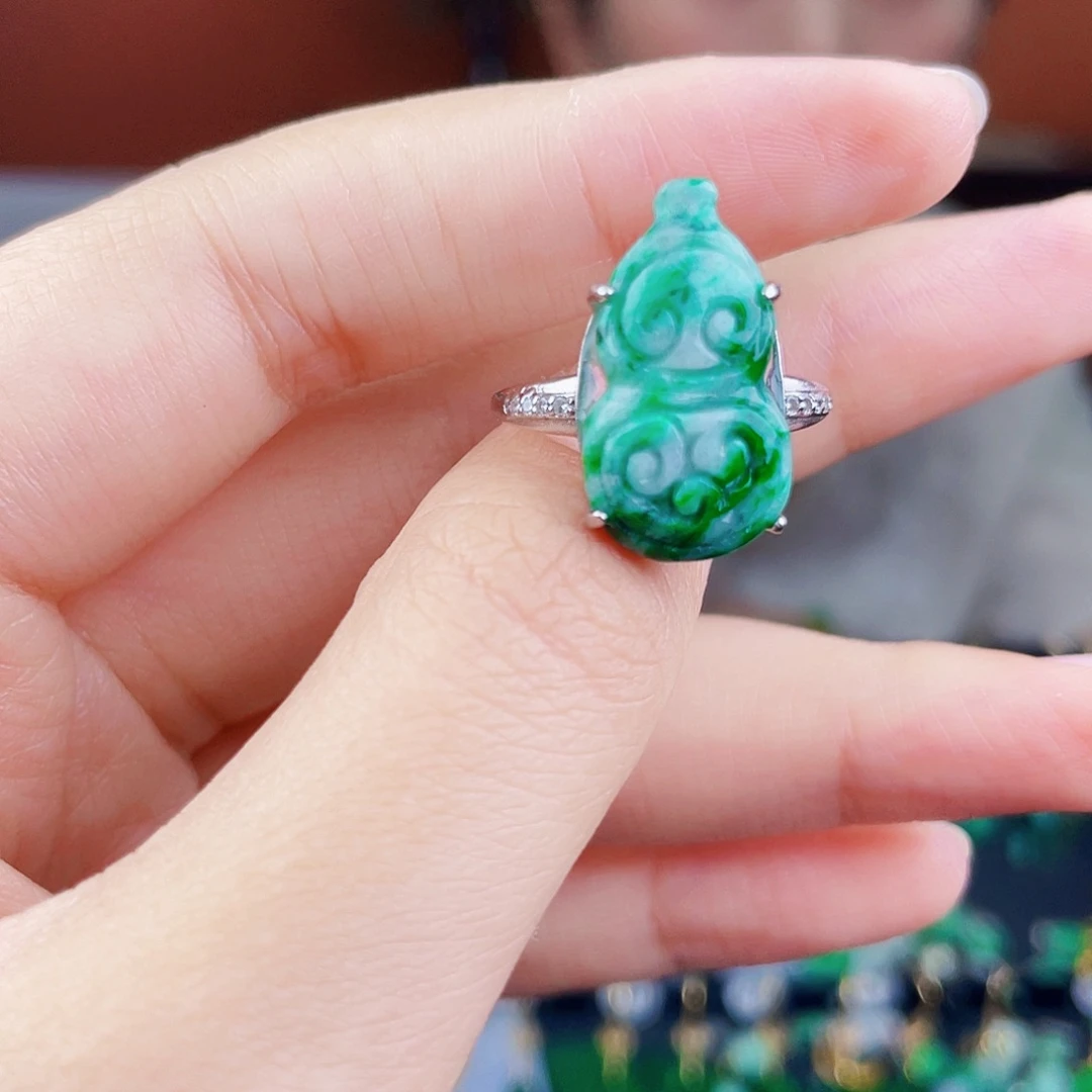 翡翠戒指银S925镶嵌