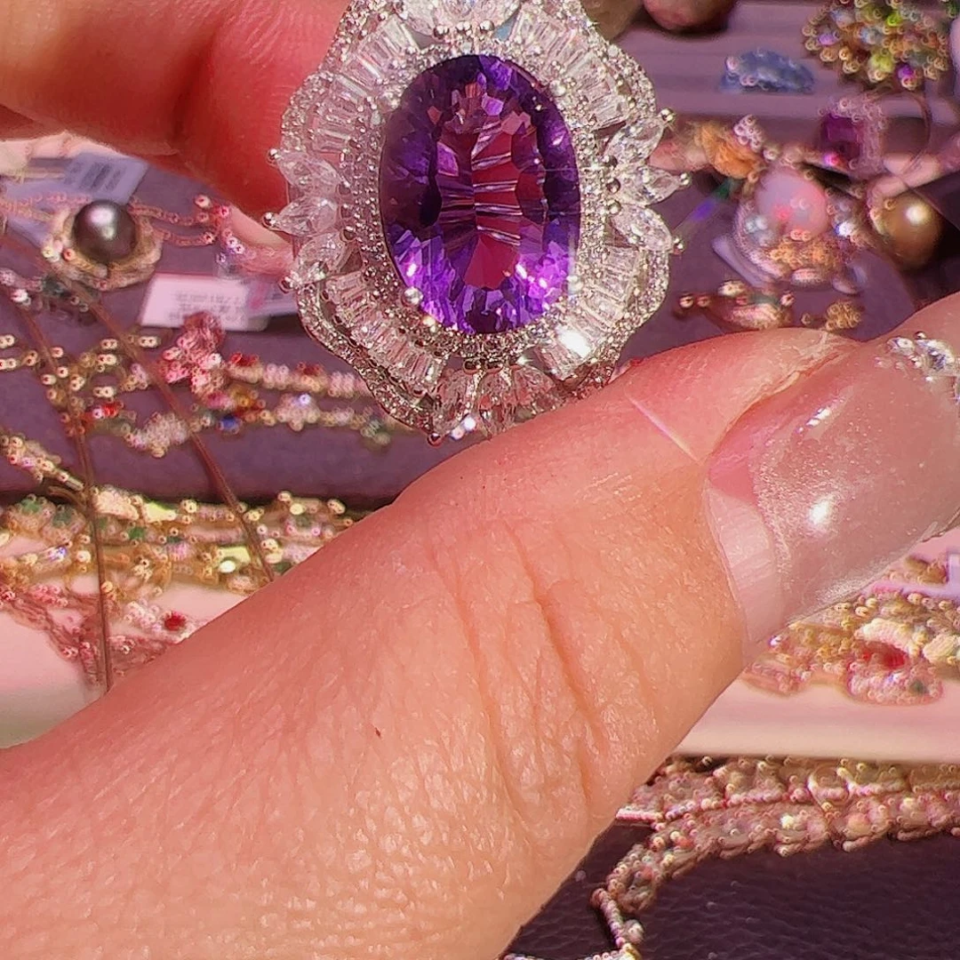 紫晶紫水晶银S925镶嵌