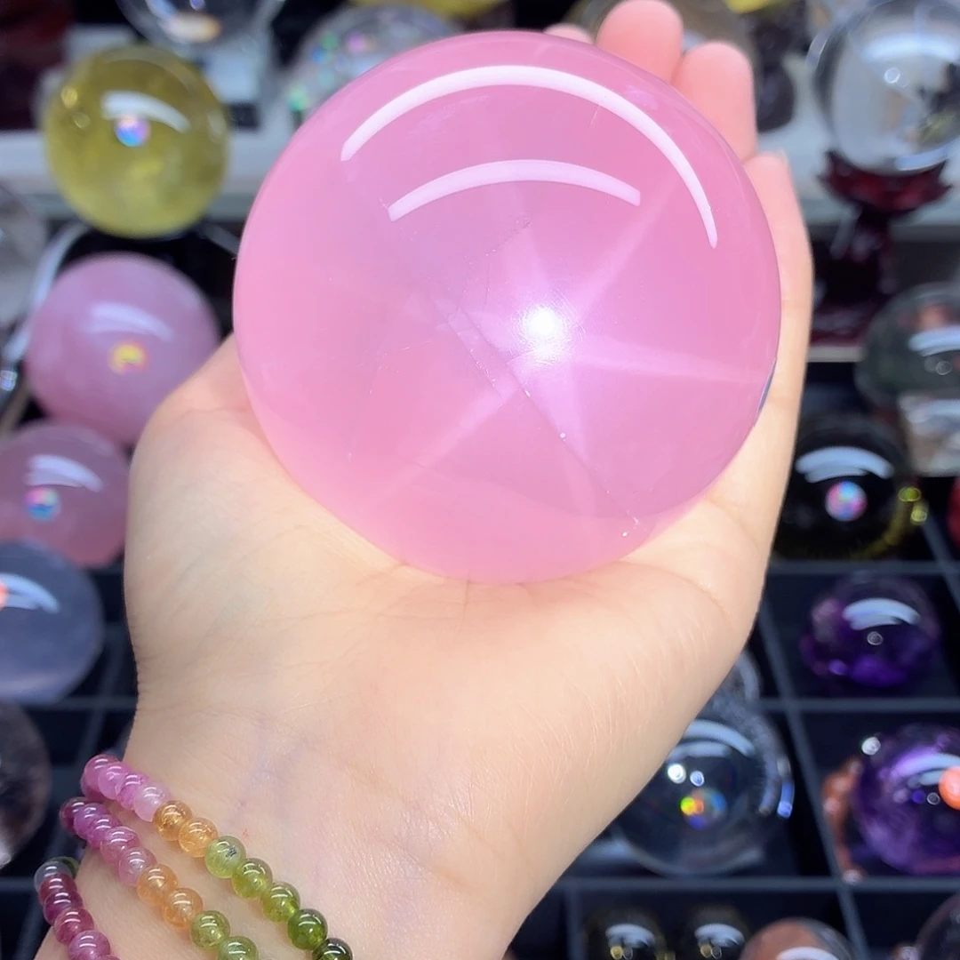 珠宝半成品水晶未镶嵌粉水晶766