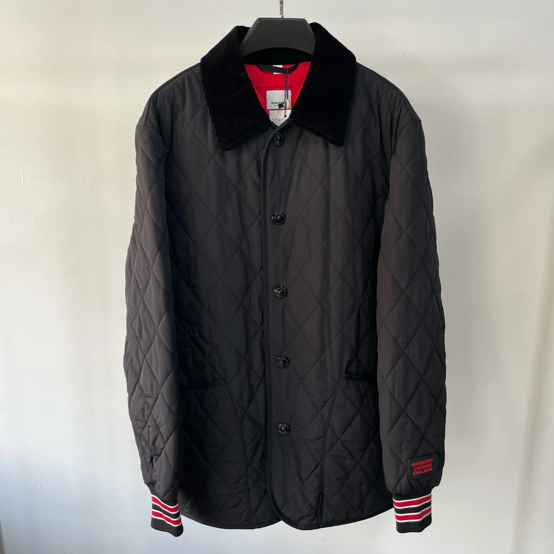 未使用 BURBERRY/博柏利 菱形格纹棉服外套/M码/259116