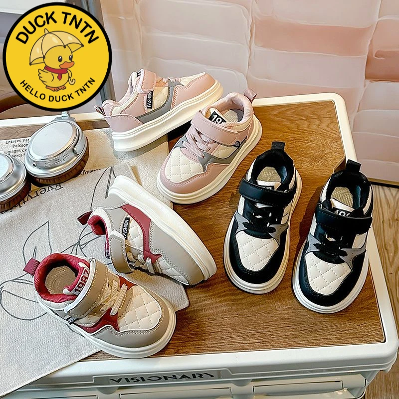 品牌板鞋儿童秋冬款运动鞋皮面软底鞋子小童学步鞋幼儿园女宝宝