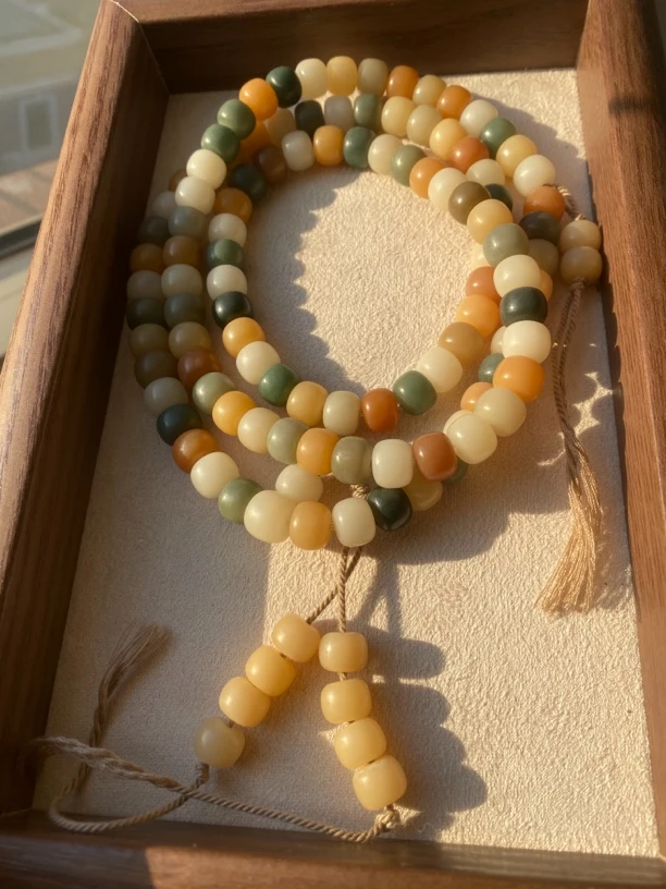 天然阴皮白玉菩提108颗