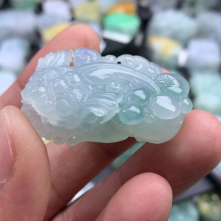 翡翠未镶嵌颈饰天然缅甸翡翠貔貅吊坠