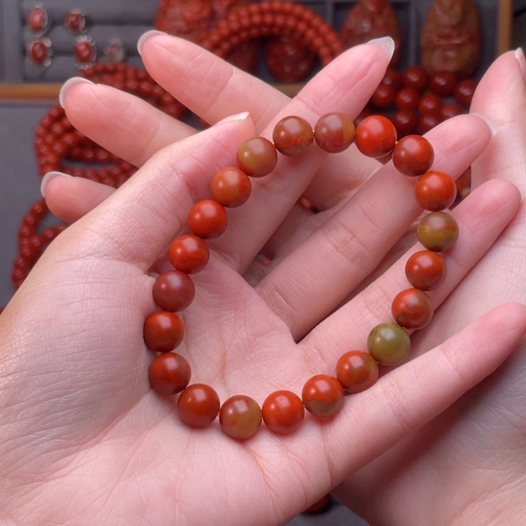 缓***缓南红玛瑙未镶嵌配饰卡9mm