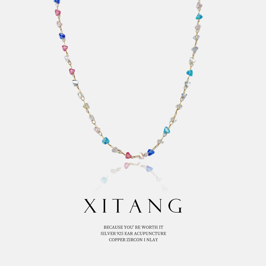 XITANG【霓虹项链】拼接彩色气质百搭时尚ins项链8128