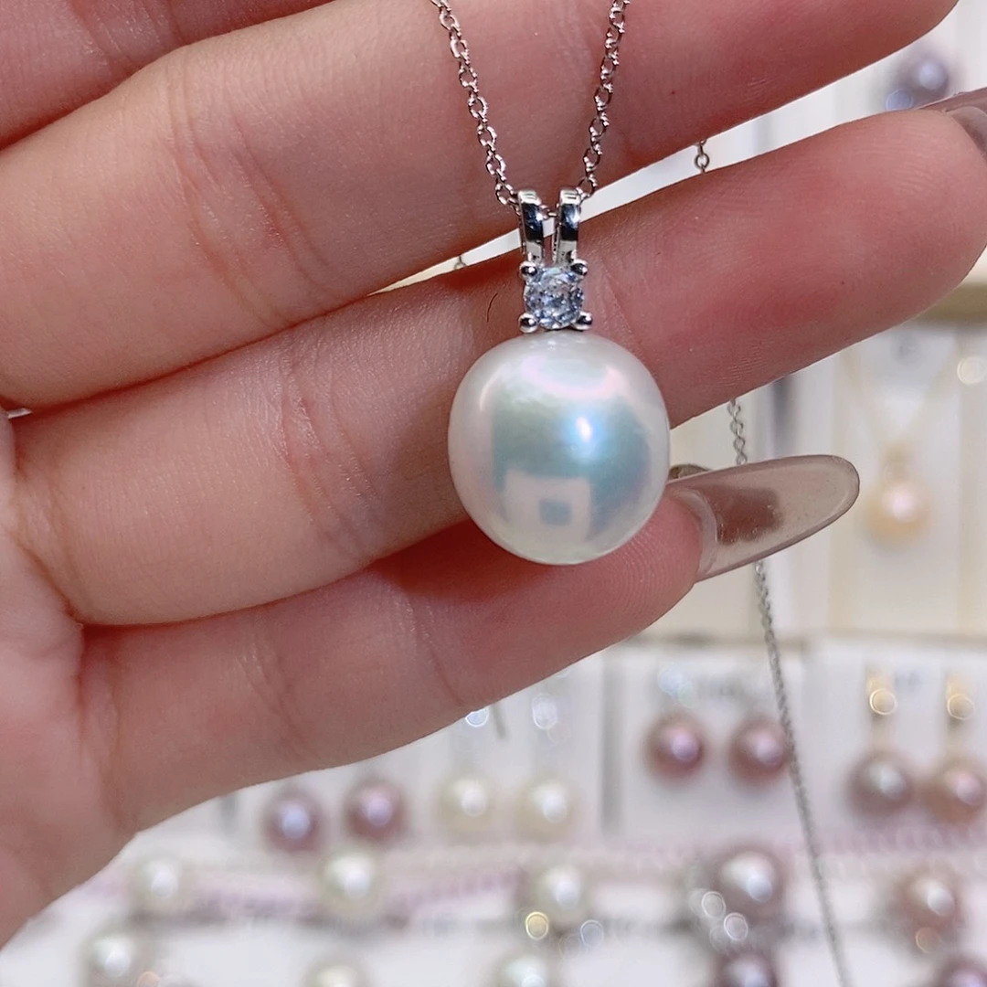 淡水珍珠未镶嵌吊坠(赠链)12m