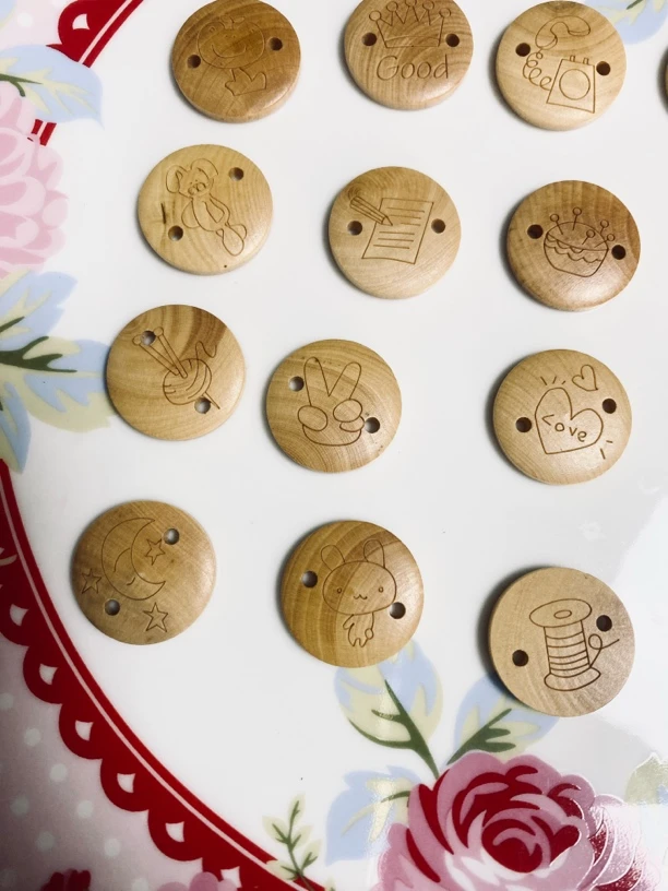 黄杨木质纽扣配件手工布艺拼布包包DIY装饰纽扣