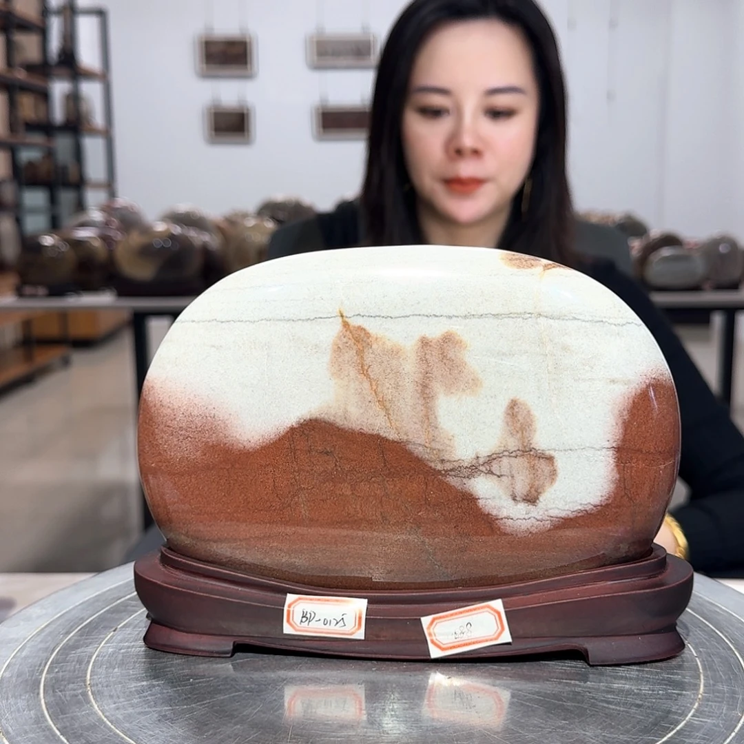 长江画面石中号摆件