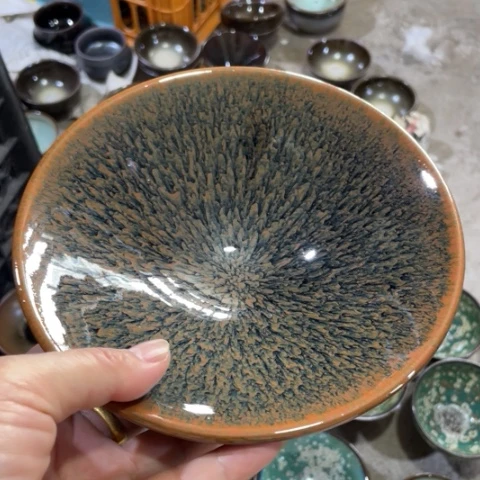 茶盏建阳建盏百花斗笠