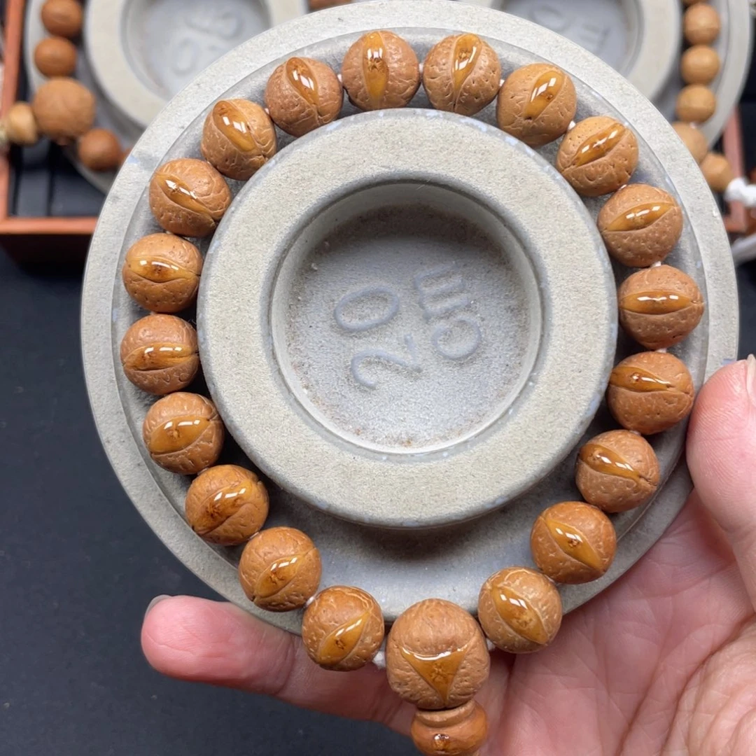 手串凤眼菩提L76-K10凤眼菩提小13+同树红皮封眼