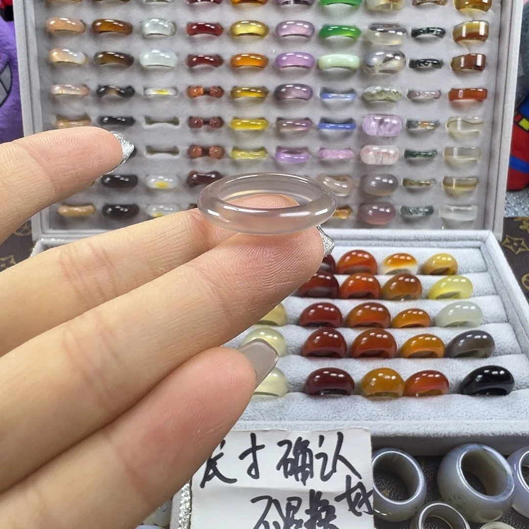 玛瑙/玉髓未镶嵌戒圈A10不退换17.9港17